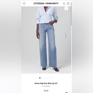 Citizens of Humanity Annina wide leg Jean 33”
